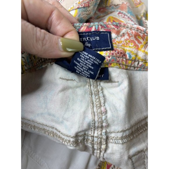 Charter Club Jean Shop Sz 10 (Actual 30x30) Classic Straight Paisley Pants NWT - Picture 10 of 11